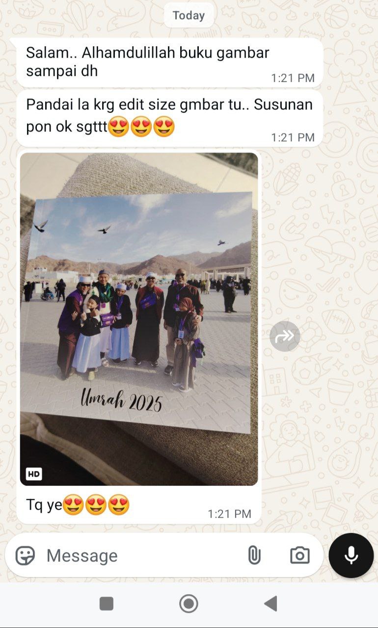 Feedback photobook Umrah 2025 susunan cantik