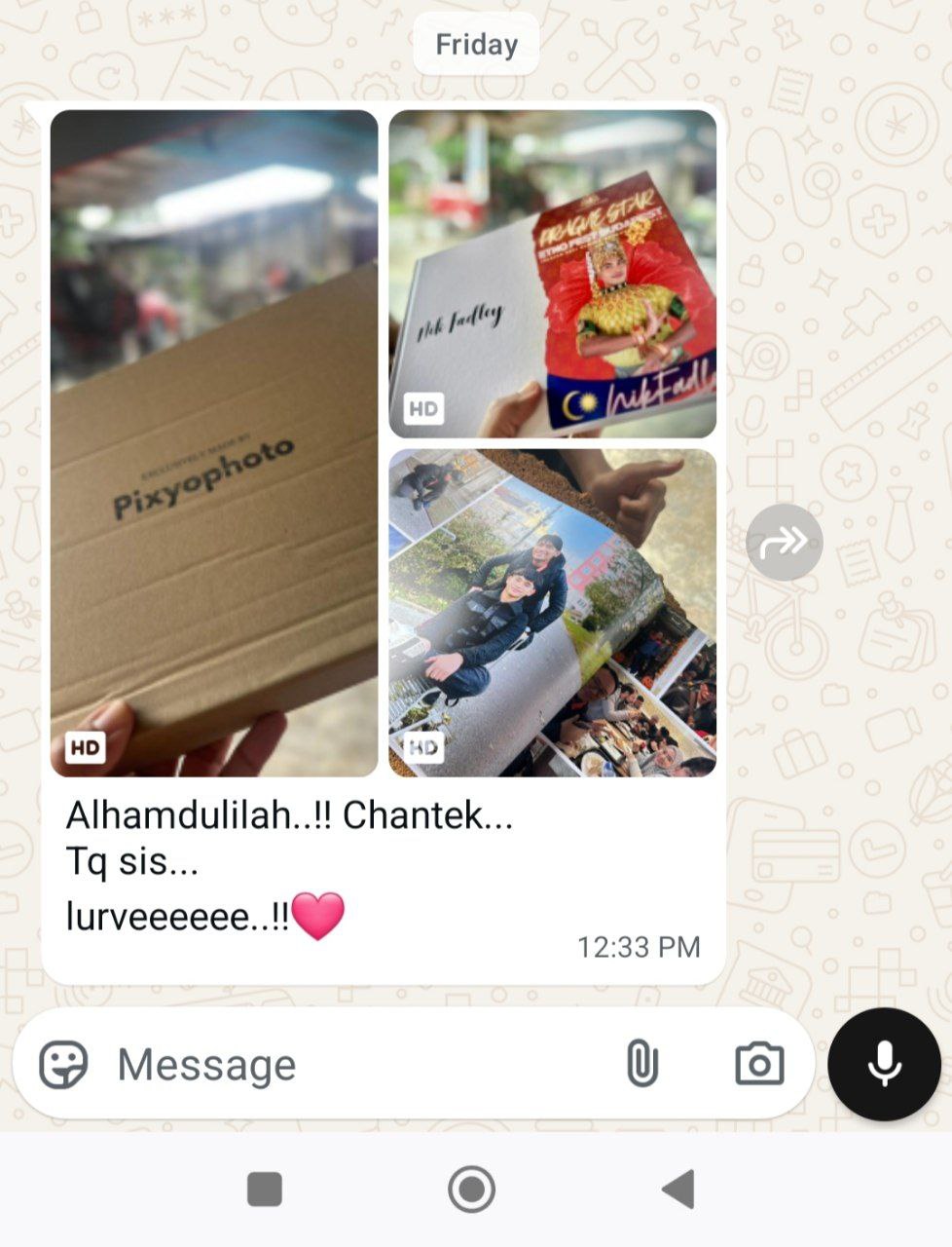 Feedback photobook sampai dalam kotak, chantek