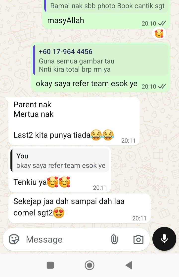 Feedback ramai nak sebab photobook cantik